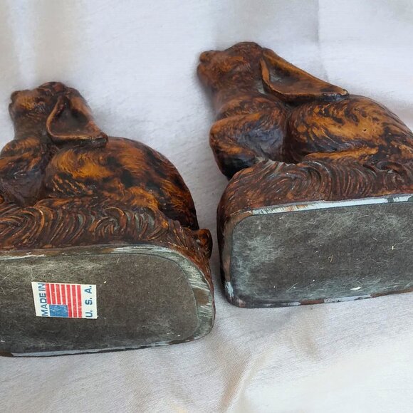 Adorable VTG Hand Painted Heavy Duty Resin Bunny Bookends - Picture 10 of 10